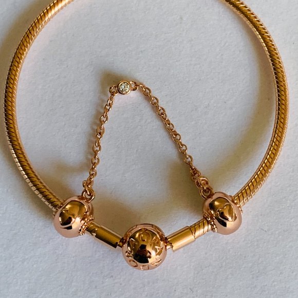 Pandora Jewelry New Pandora Rose Gold Bracelet Safety Chain Poshmark